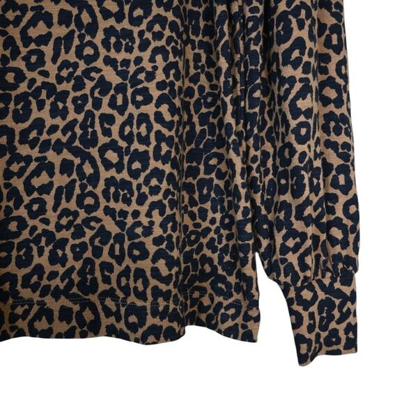 LOFT Women's S Leopard Print Puff Sleeve Lightweight Sweater - Picture 5 of 8